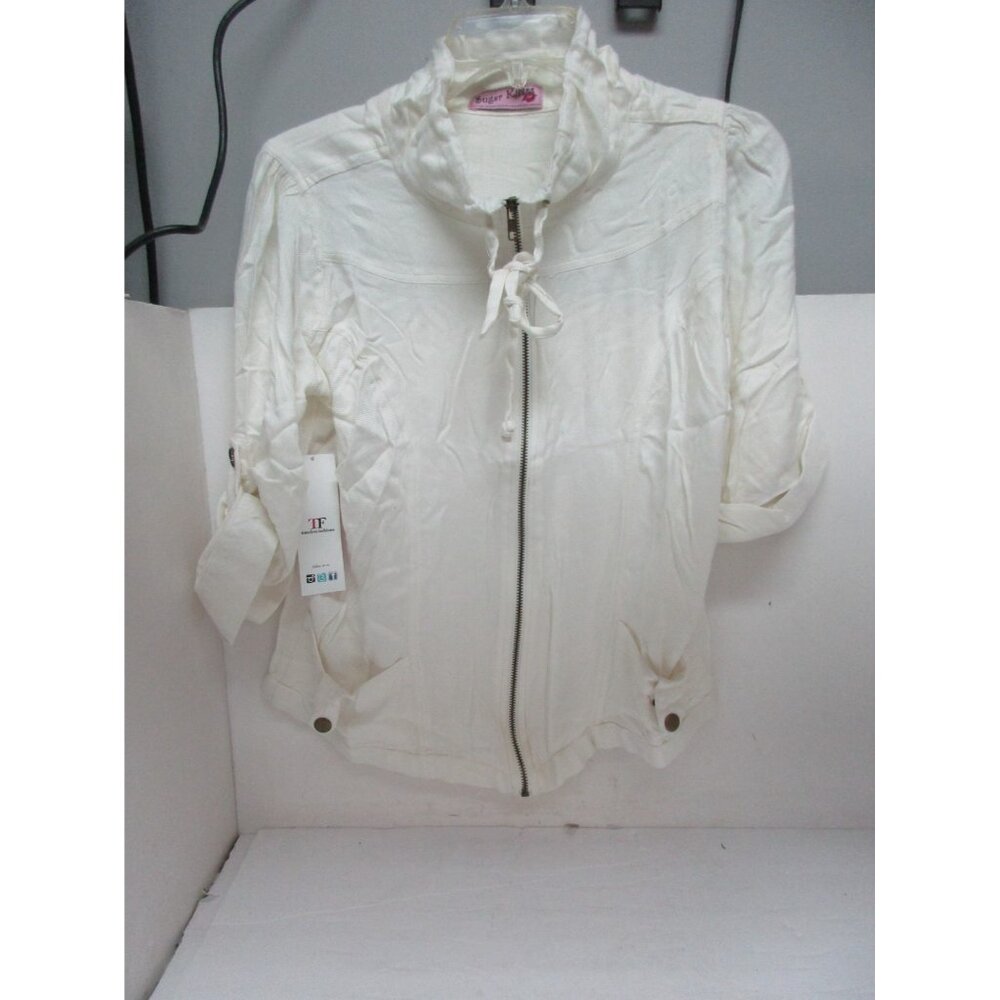 Sugar Kisses Women's  Zip-Up Jacket Ivoory Size: 1X New !!!